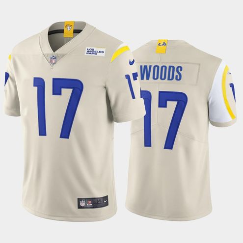 Men Los Angeles Rams #17 Woods Robert Nike Cream Limited NFL Jersey->miami dolphins->NFL Jersey